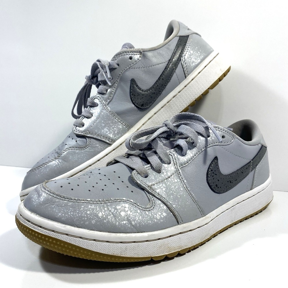 Nike Mens Size 9.5 Air Jordan 1 Low Golf Wolf Grey Gum Golf Shoes DD9315-006